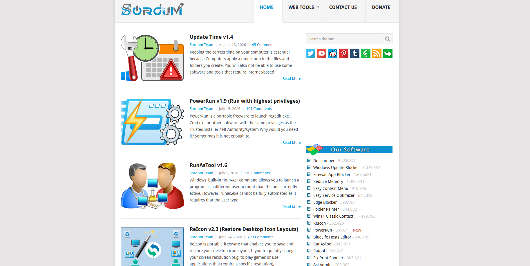 Sordum - полезные утилиты для windows